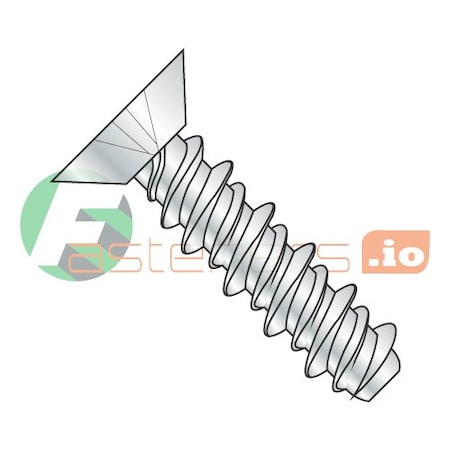 Newport Fasteners Thread Cutting Screw, #8 x 1/2 in, Zinc Plated Steel Flat Head Phillips Drive, 10000 PK 410368